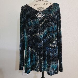 Velvet Burnout Watercolor Dark Floral Flowy Whimsigoth Fairy Y2k Witchy 1X